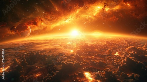 Dramatic Cosmic Explosion Engulfs the Fiery Planet in a Spectacular Celestial Apocalypse