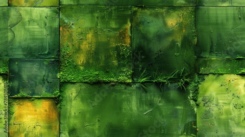 A weathered mossy green wall or ground background