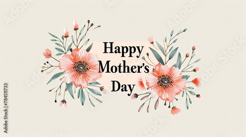 happy mother day card with flowers decoration for Mother's day or sale shopping special offer banner. Best Mom ever greeting card