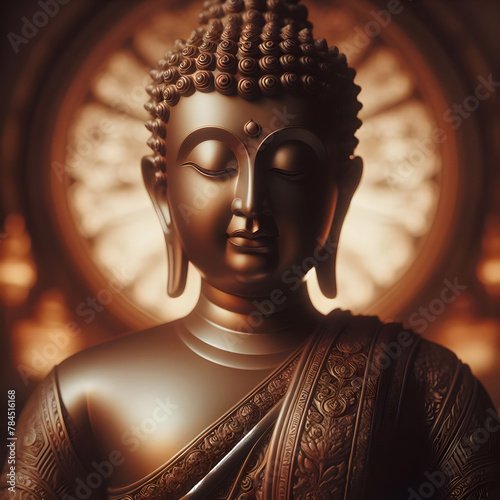 Closeup Buddha Statue Illustration