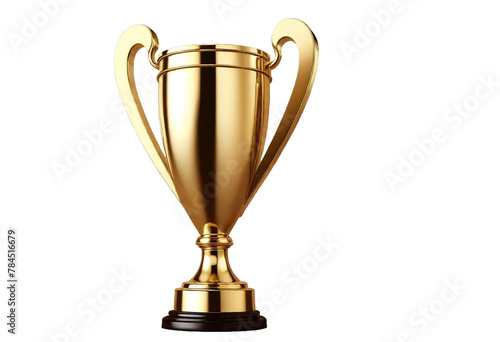 Winner golden trophy cup on transparent background. Triumph champions, celebration sports winner awards.