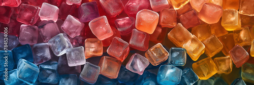 Multi-colored ice cubes.abstract colorful background
