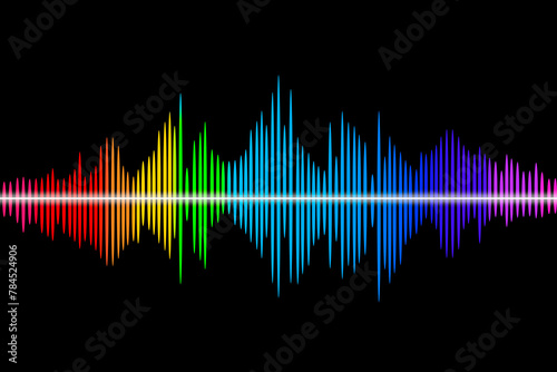 Conceptual image of sound wave, acoustics and sound vibrations, oscillations in space, Auditory System, concept Hearing Test, meditation and sound therapy, audio technologies and sound design