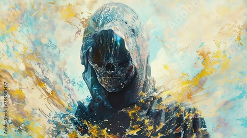 Powerful Symbolism: Golden Grim Reaper Illustration of Immortality and Death