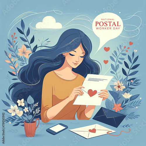 National Postal Worker Day, July 1st, National Postal Worker Day poster, mailbox. National Postal Worker Day post, Happy National Postal Worker Day. Poster, Post, Vector. card, July 1. Social media. 