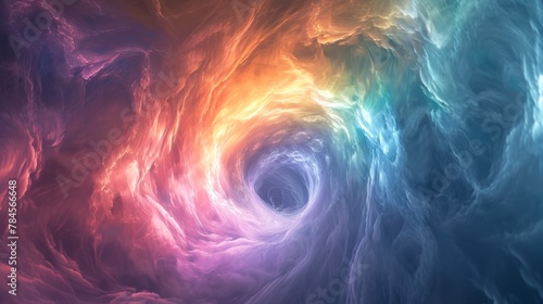 vortex image of a rainbow with light coming from it, in the style of light