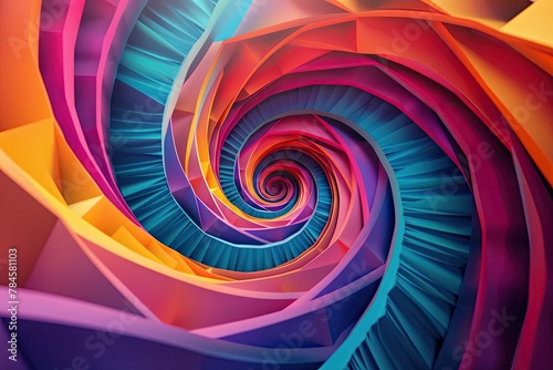 3D geometric vortex spiraling inward