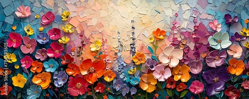 A Vivid Mosaic of Sculpted Flowers