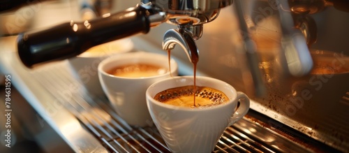 Artisanal coffee beans sourced from Italy create rich, aromatic espresso and cappuccino drinks.