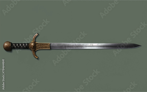 realistic vector illustration of Viking medieval knight sword