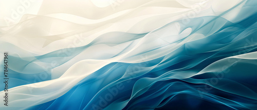 Arctic swirl layers of cerulean and ivory undulate in a cool abstract wave