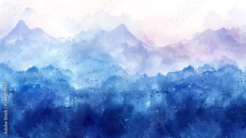 Cool tone watercolor gradient, serene blues and purples, professional card or flyer base