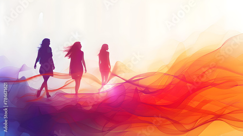 Abstract background with people celebrating International Woman Day