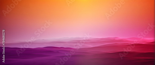 A striking visual of rolling desert dunes under a gradient of orange to pink hues giving off a warm and inviting yet surreal feel