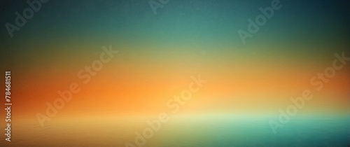 This image represents a tranquil scene as it blends splendid orange and blue hues across the horizon in an abstract and gradient style