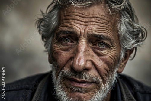 Porträt eines italienischen Mannes, dessen Gesicht von einem Leben voller Erzählungen geprägt ist