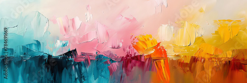 Vibrant Abstract Art Painting with Colorful Strokes and Textures