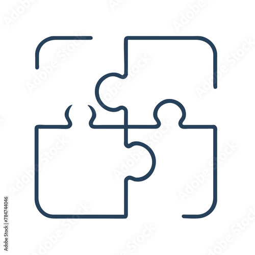 Puzzle Piece icon vector graphics element silhouette sign symbol illustration on a Transparent Background