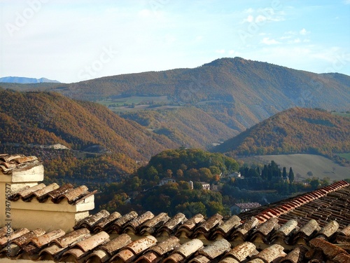 Le colline intorno a Cascia, vestite d'autunno.
