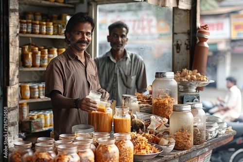 Traditional Indian Tea Shop Stall Owners