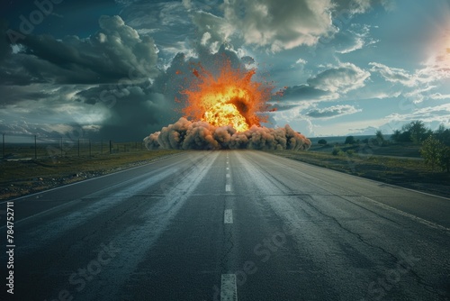The Future of War: Nuclear Bomb Explosion on Road to Nowhere