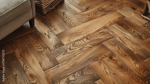 A wooden floor with a checkered pattern