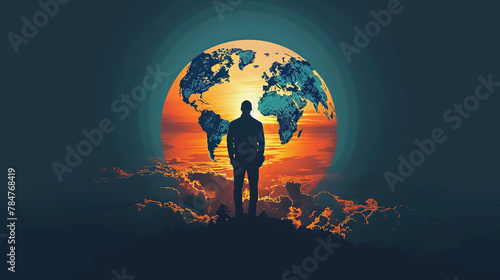 world population day,Only One Earth- World Environment day concept 3d design, earth globe art World Ozone Day creative concept