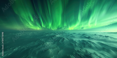 aurora borealis in the sky above snowy plain