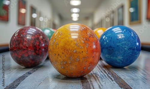 Abstract shot of bocce balls on a white background, blurred motion