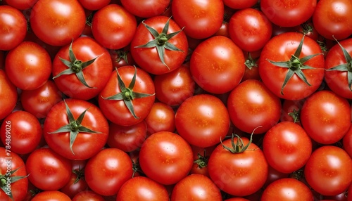 Red tomatoes, ripe, juicy, fresh organic, close-up. Useful and nutritious ingredients in cooking. Concept for vegetables, recipes, salads.