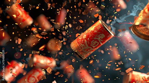 Capturing the Explosive Energy of a Chinese Firecracker Burst in a Dynamic Image