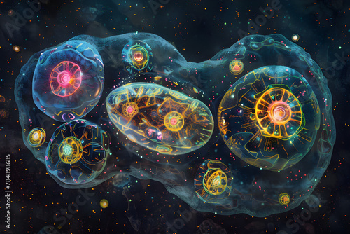 Intricate Visualization of Mitosis: Journey Through the Cell Division Phases