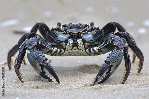 Closeup of a crab on a beach in the Galapagos Islands