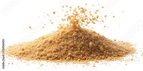 bread crumbs isolated on white background, food