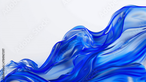 A vivid ultramarine blue abstract wave background with a white backdrop.