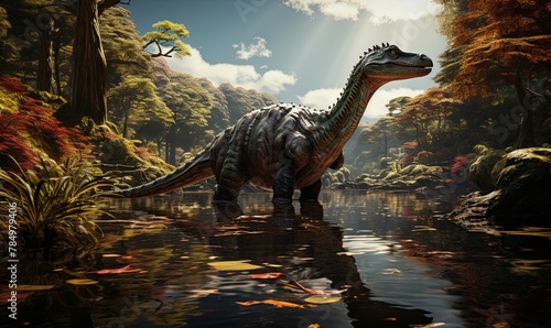 Dinosaur Standing in Water