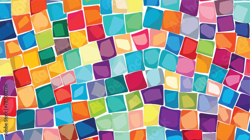 Colorful mosaic tiles texture and background Flat Vector
