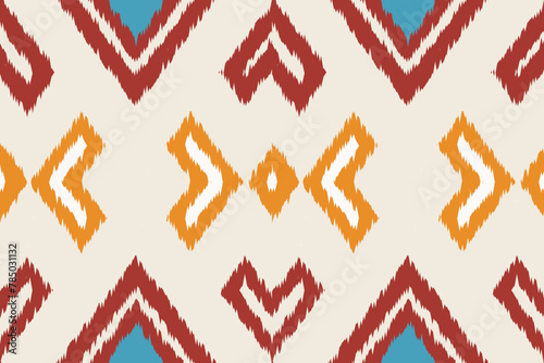 Abstract ethnic ikat chevron pattern background. ,carpet,wallpaper,clothing,wrapping,Batik,fabric,Vector illustration.embroidery style. 