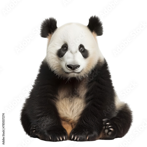 Panda isolated on transporent background. A wild omnivorous animal of the bear family. Bamboo bear