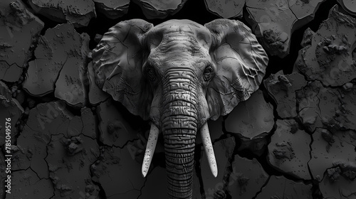 Elephant Breaking Through Paper Wall