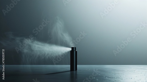 A minimalist composition of a dewy mist spray, capturing the essence of instant hydration and revitalization