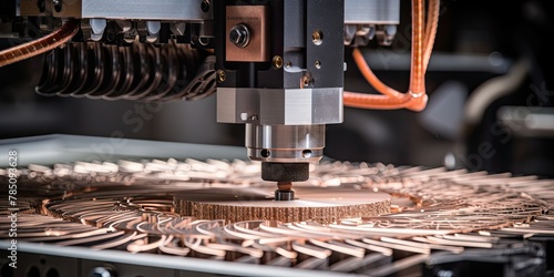Modern CNC machinery executing laser cutting on metal sheets, a testament to advanced industrial manufacturing.