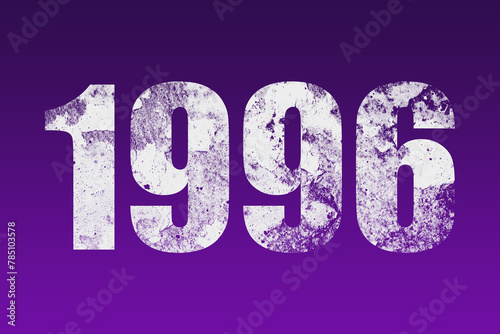 flat white grunge number of 1996 on purple background.