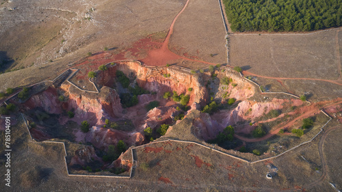 Spinazzola, Puglia, Italy, 04/05/2024: Drone view of the Spinazzola bauxite mine