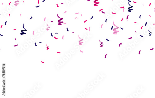 Colorful bright confetti on a transparent background. Holiday vector illustration.