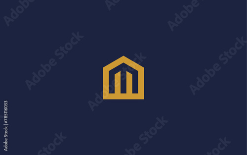 letter m with house logo icon design vector design template inspiration