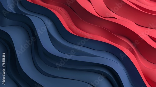 Vibrant abstract wavy design in red and blue shades