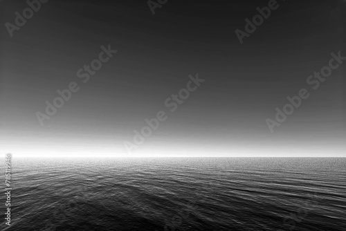 Endless sea or blue ocean illustration