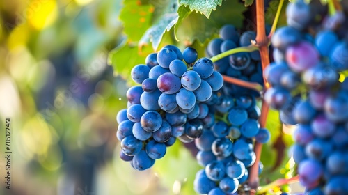 Ripe grape bunches signal autumn winemaking season 