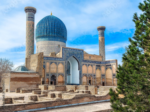 Gur-e-Amir or Guri Amir is a mausoleum of the Turco-Mongol conqueror Timur (also known as Tamerlane) in Samarkand, Uzbekistan.